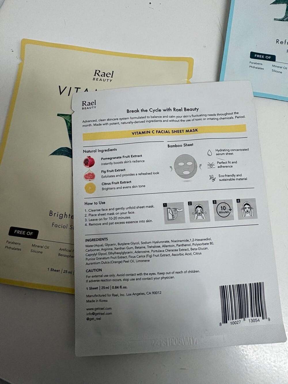 (5) Rael Beauty Facial Sheet Masks - Picture 5 of 5